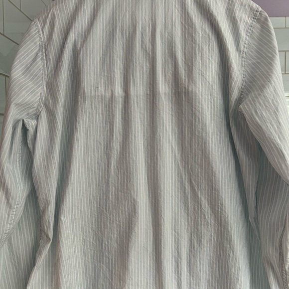 Lauren Ralph Lauren sz L embroidered cotton pajama set, blue and white stripe - Picture 2 of 6